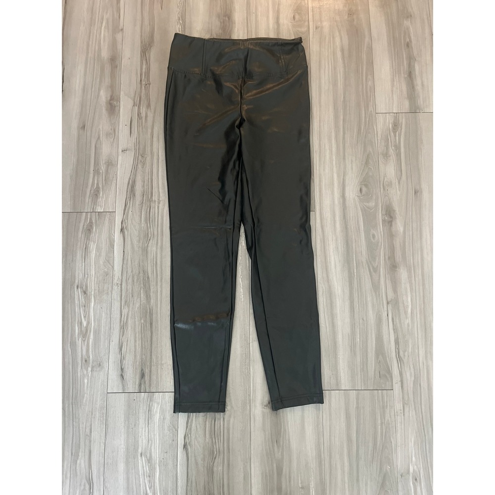 Laundry by Shelli Segal Black Faux Leather High Rise Leggings Pants Women Size M